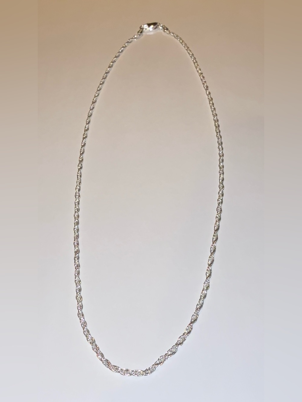 Italian 925 Sterling Silver Rope Chain Necklace - 18”